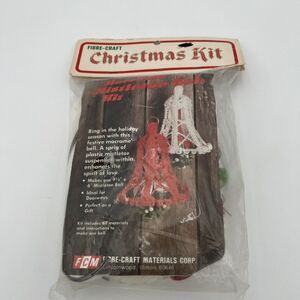 Vintage Fibre-Craft Macramé Mistletoe Bell Kit New in Package NOS